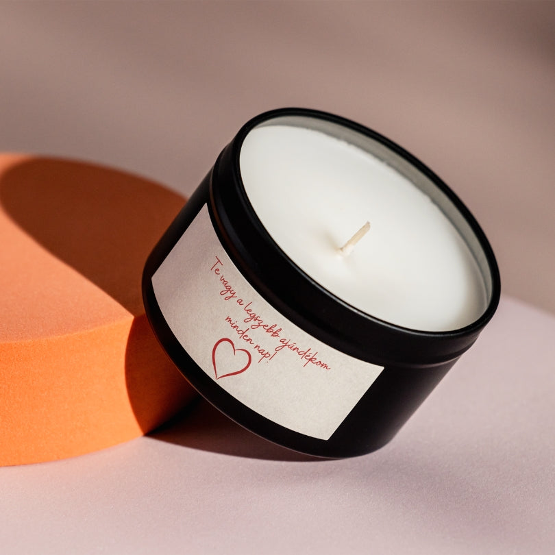 Jsi můj nejkrásnější dárek každý den! - Vzkaz v černé kovové nádobě