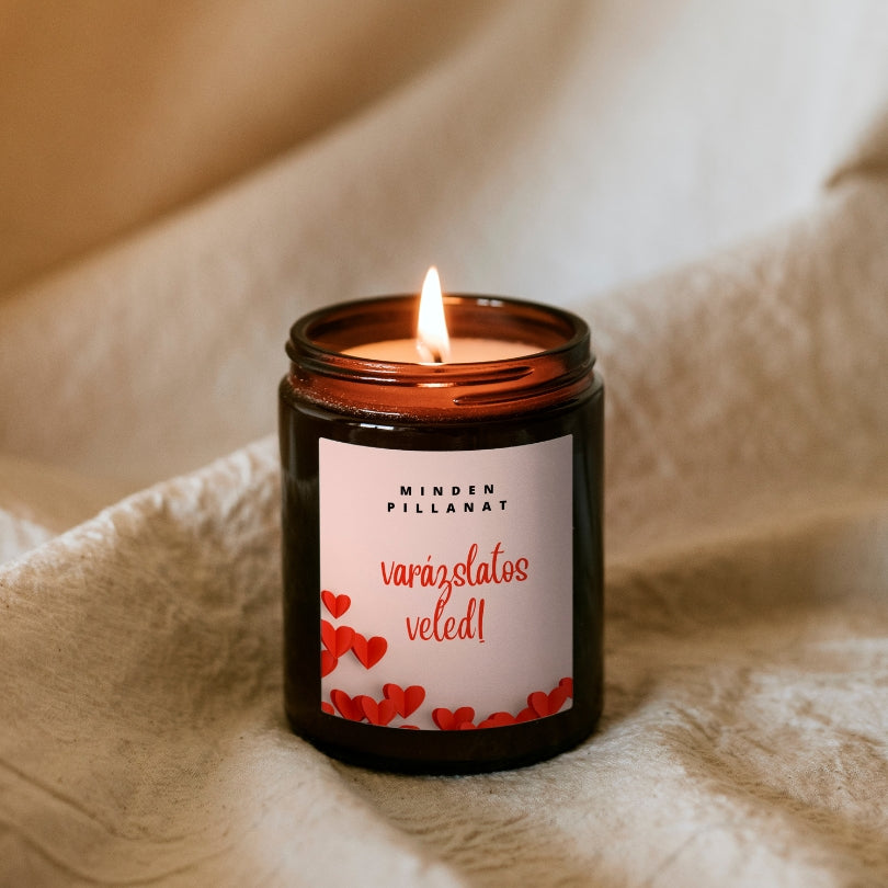 Każda chwila z Tobą jest magiczna - świeca w brązowym słoiku