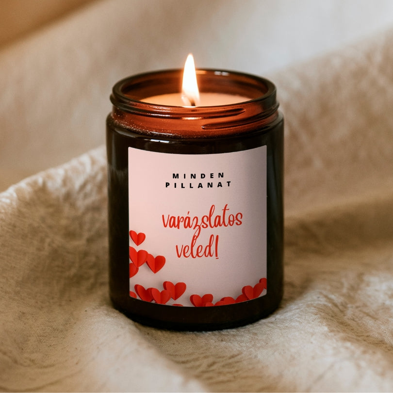 Minden pillanat varázslatos veled - gyertya barna tégelyben (nagy)