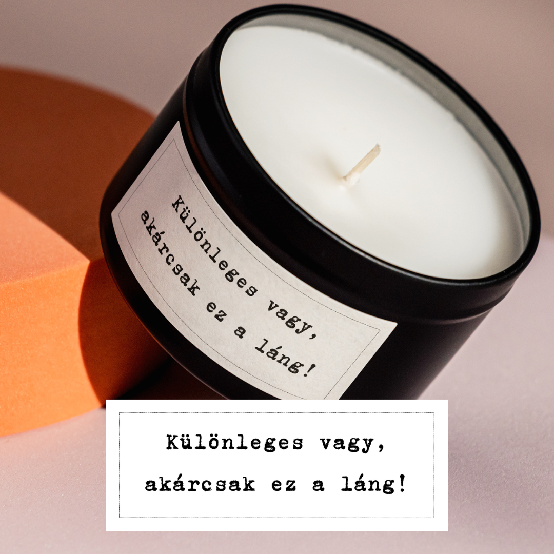 Wiadomość prezentowa - świeca w czarnym metalowym słoiku