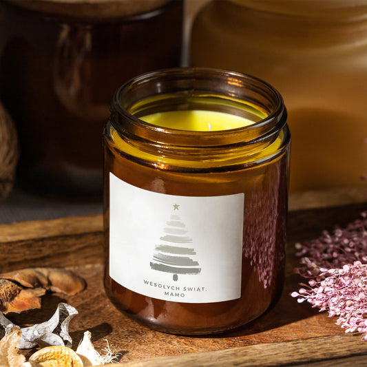 Wesołych Świąt – personalizowana świąteczna świeca Kiskedves (03)