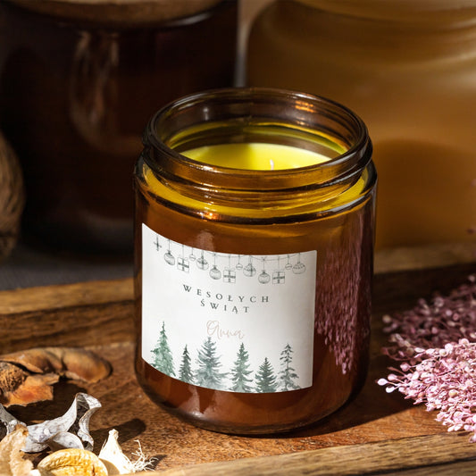 Wesołych Świąt – personalizowana świąteczna świeca Kiskedves (01)