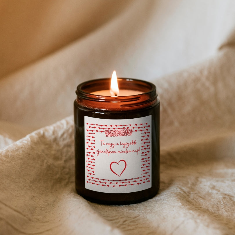 Te vagy a legszebb ajándékom minden nap! - gyertya barna tégelyben