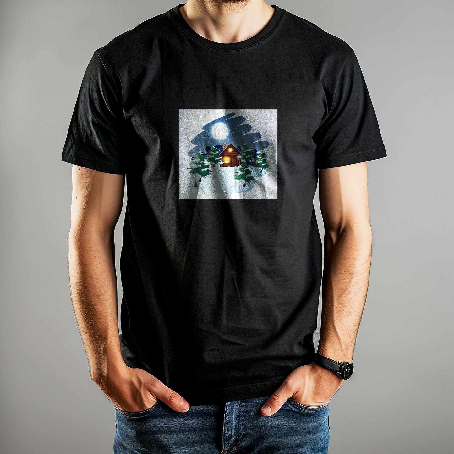 Zimní tričko – horská chata