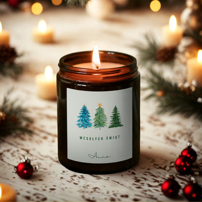 Wesołych Świąt – personalizowana świąteczna świeca Kiskedves (05)